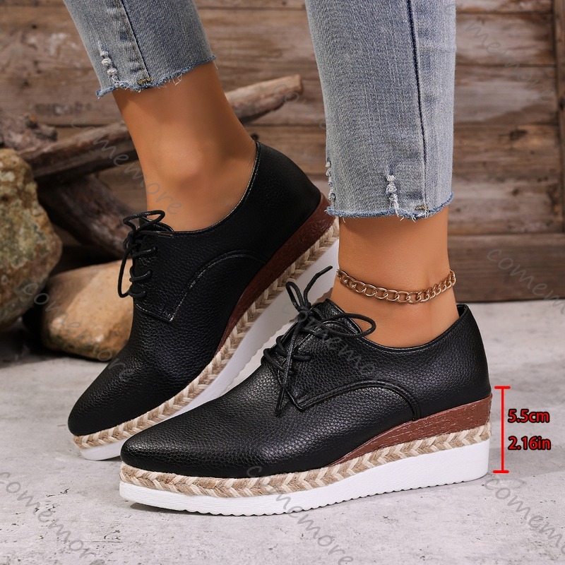 Leather Lace-Up Women's Wedge  - Oxford Lace Up Women recension och pris