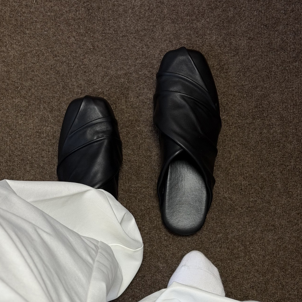 Black Vintage Leather Shoes Si - Mule Slip On recension och pris