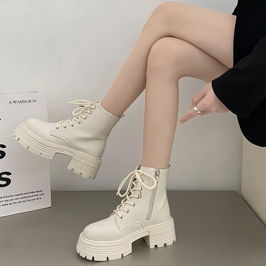 British style white thick sole - Sock Boot Women recension och pris