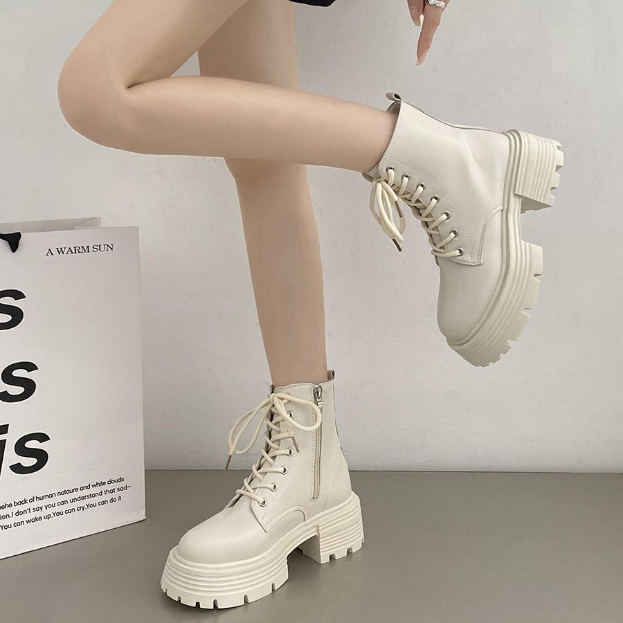 British style white thick sole - Sock Boot Women recension och pris