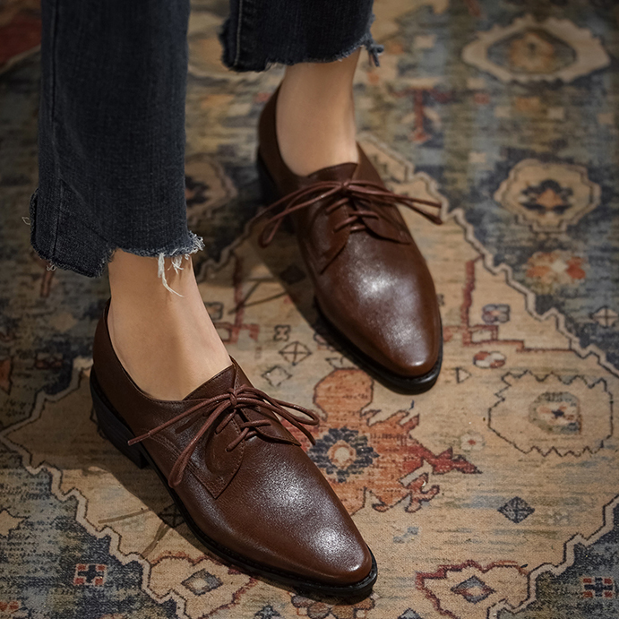 LIHUAMAO Cow Leather Women Sho - Oxford Lace Up Women recension och pris