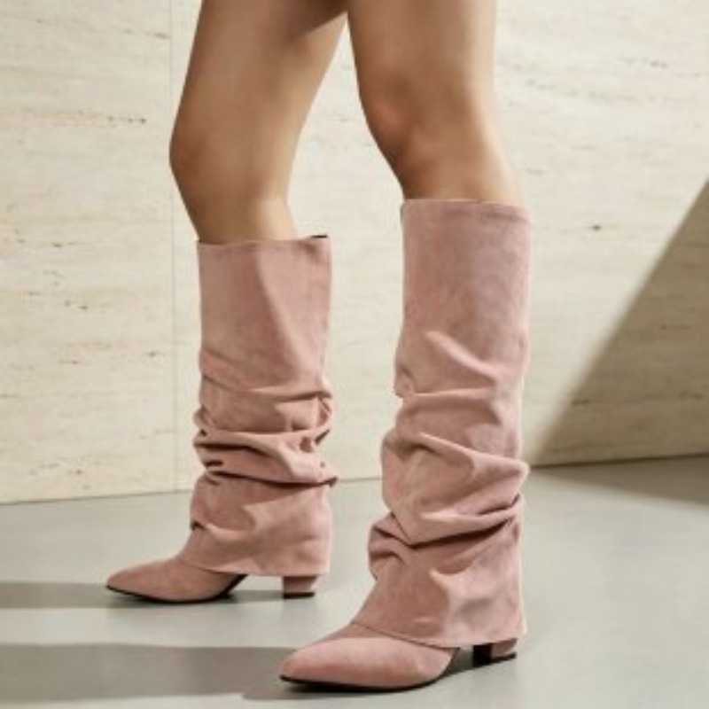 Fashion Retro Pointed Toe Plea - Knee High Boots Women recension och pris