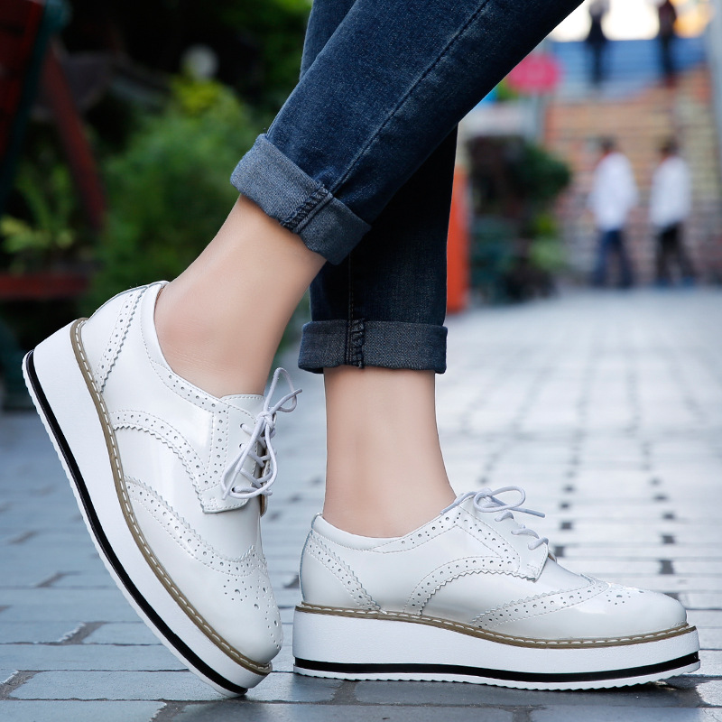 Women Loafers Shoes Leather Th - Oxford Lace Up Women recension och pris
